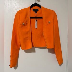 NWT Karen Millen Orange Cropped Jacket Small